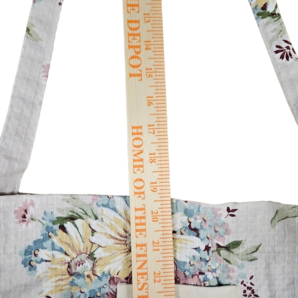 April Cornell Floral Tote Bag Shopping Gardening Sack Market White With Flowers - Picture 9 of 9
